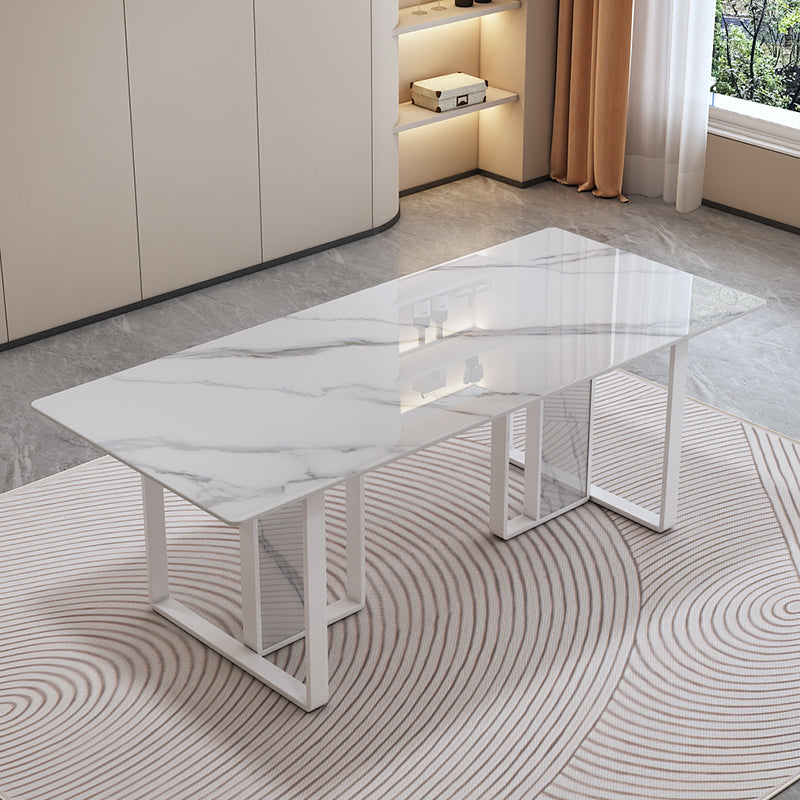 Modern Rectangle Stone Dining Table 1/5 Pieces Dining Set for Dining Room