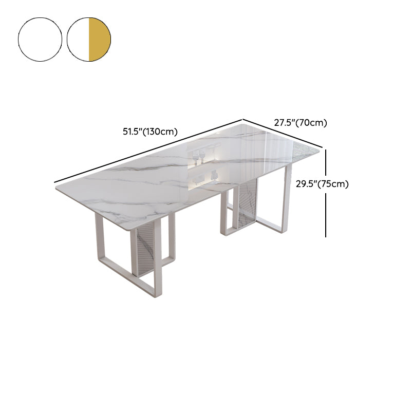 Modern Rectangle Stone Dining Table 1/5 Pieces Dining Set for Dining Room