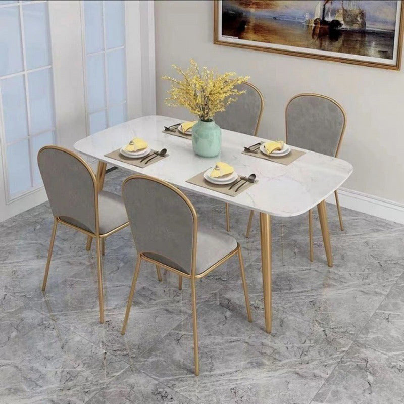 Luxury Dinner Room Dining Table Kitchen Stone 4 Legs Dining Table