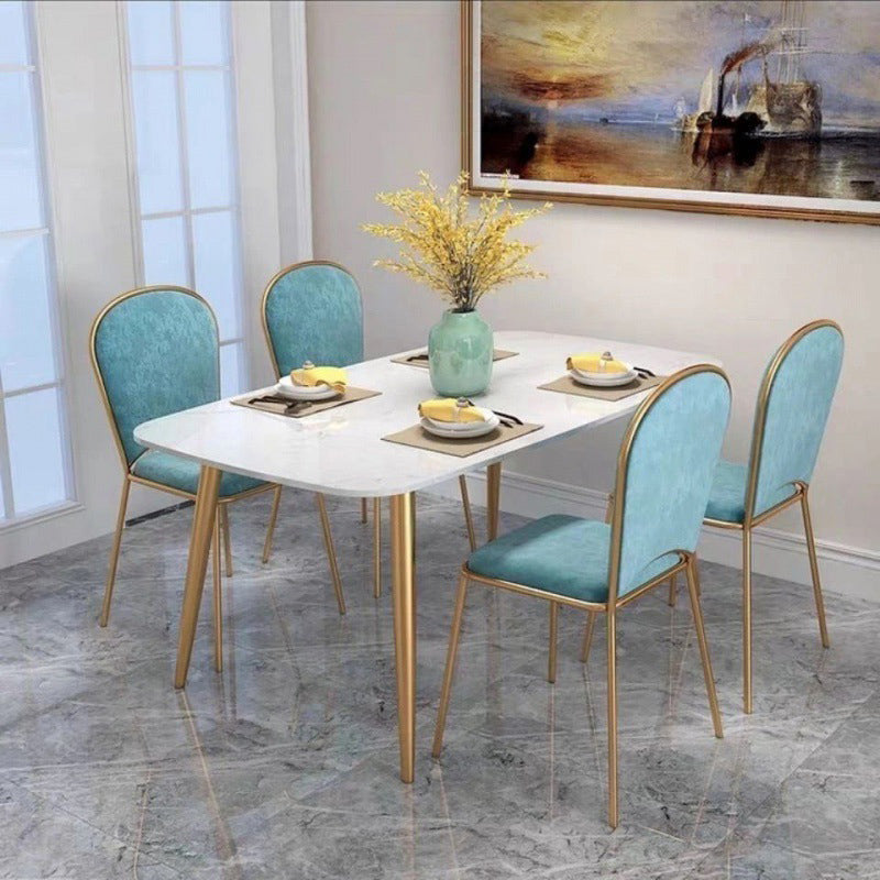 Luxury Dinner Room Dining Table Kitchen Stone 4 Legs Dining Table
