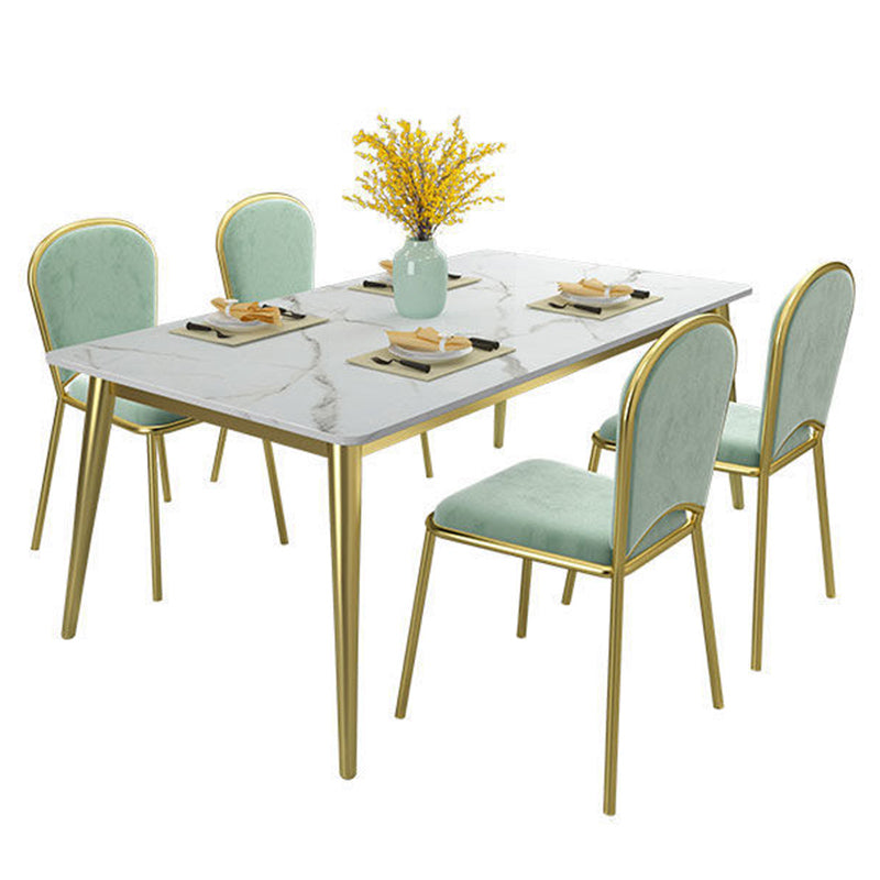 Luxury Dinner Room Dining Table Kitchen Stone 4 Legs Dining Table