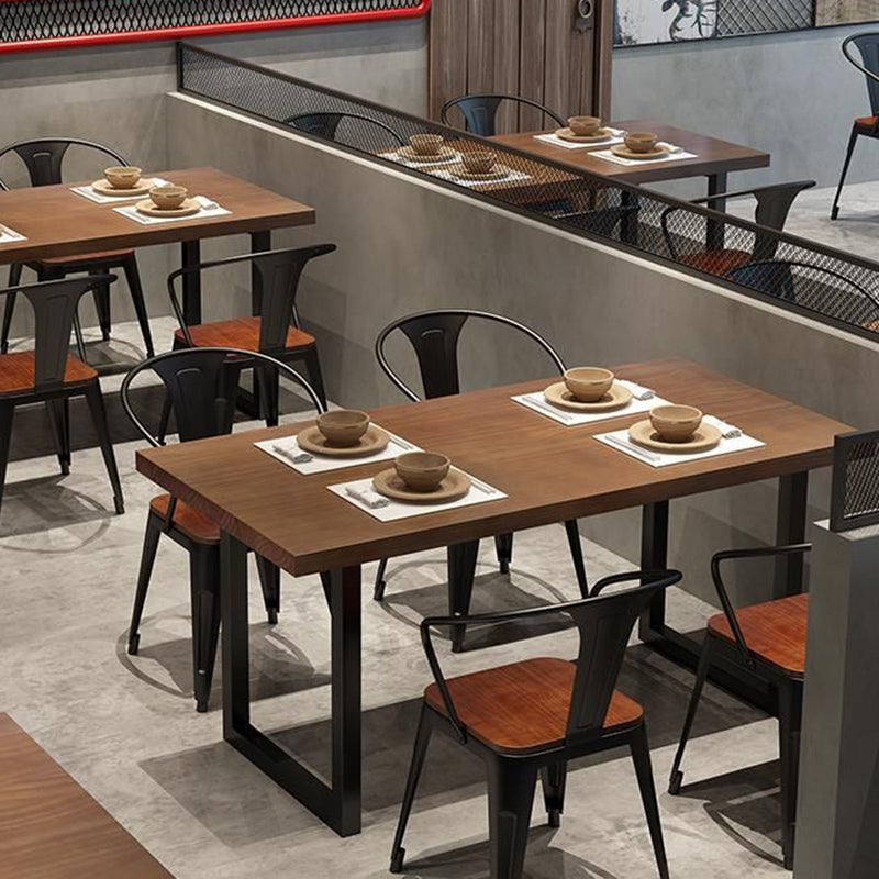 Dining Room Dinner Kitchen Table Solid Wood Black Frame Dining Table