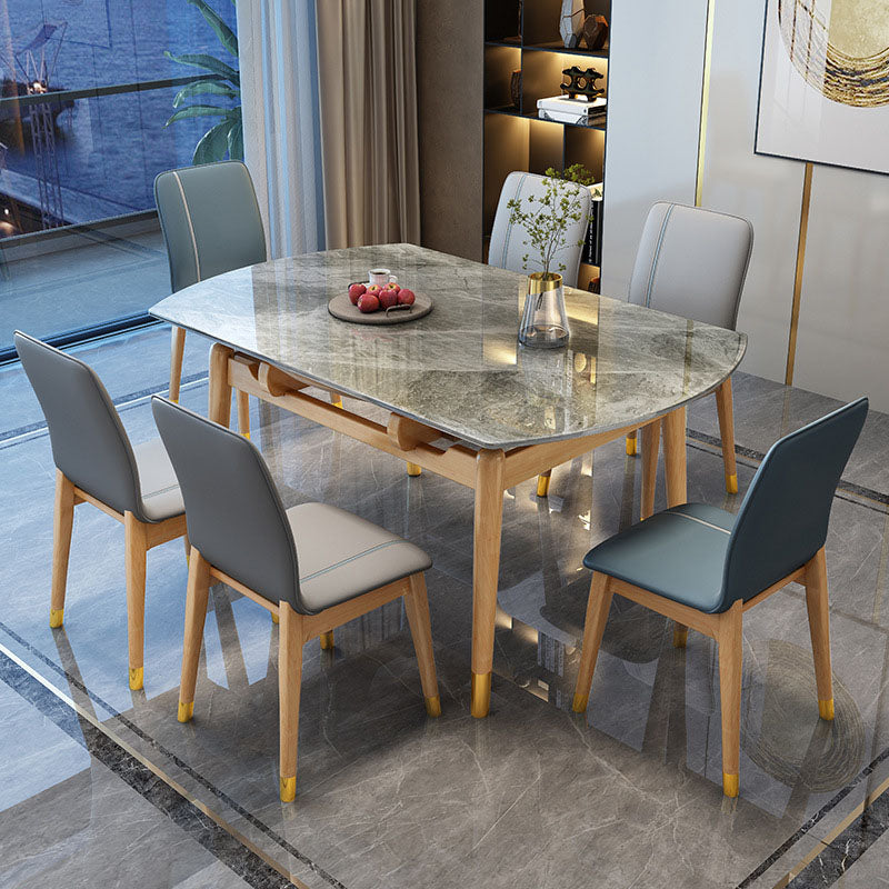 4 Legs Dining Table Sintered Stone Extendable Table for Kitchen