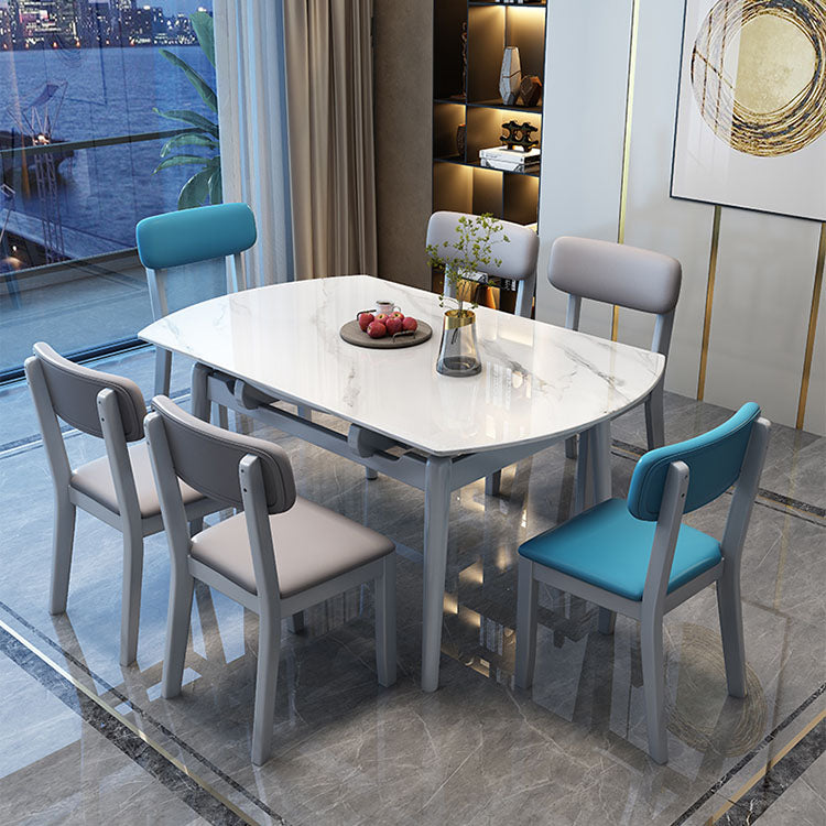 4 Legs Dining Table Sintered Stone Extendable Table for Kitchen