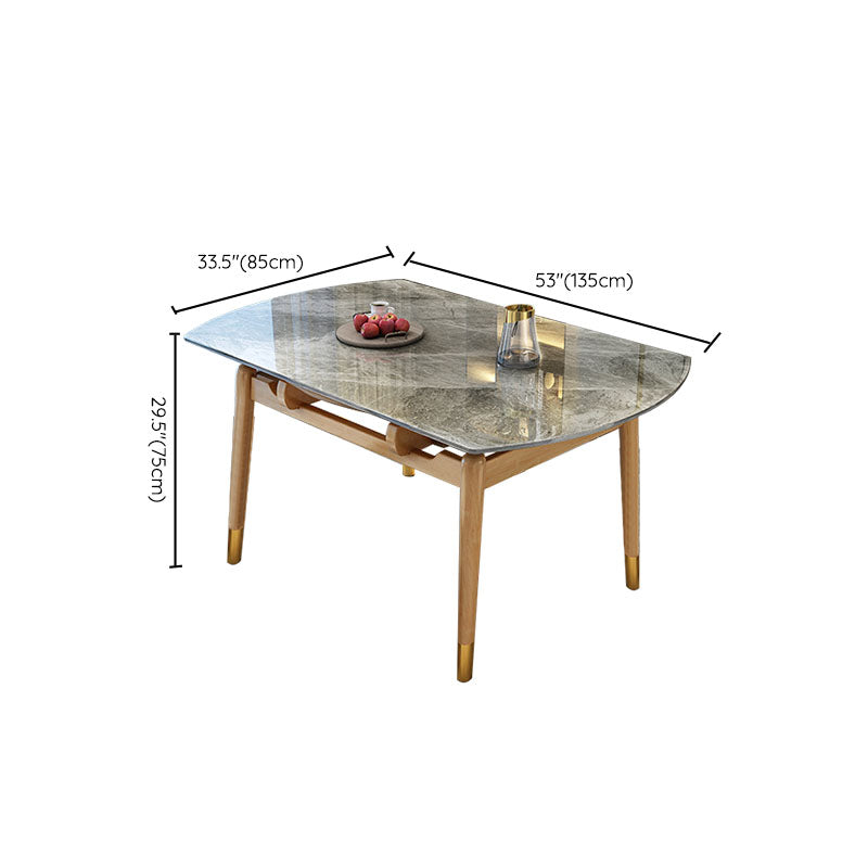 4 Legs Dining Table Sintered Stone Extendable Table for Kitchen