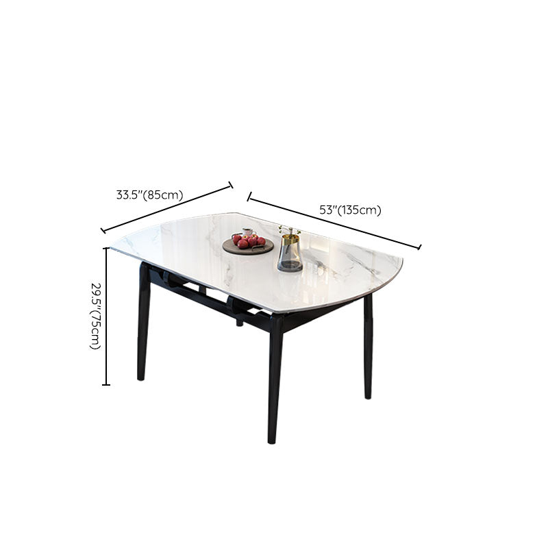 4 Legs Dining Table Sintered Stone Extendable Table for Kitchen