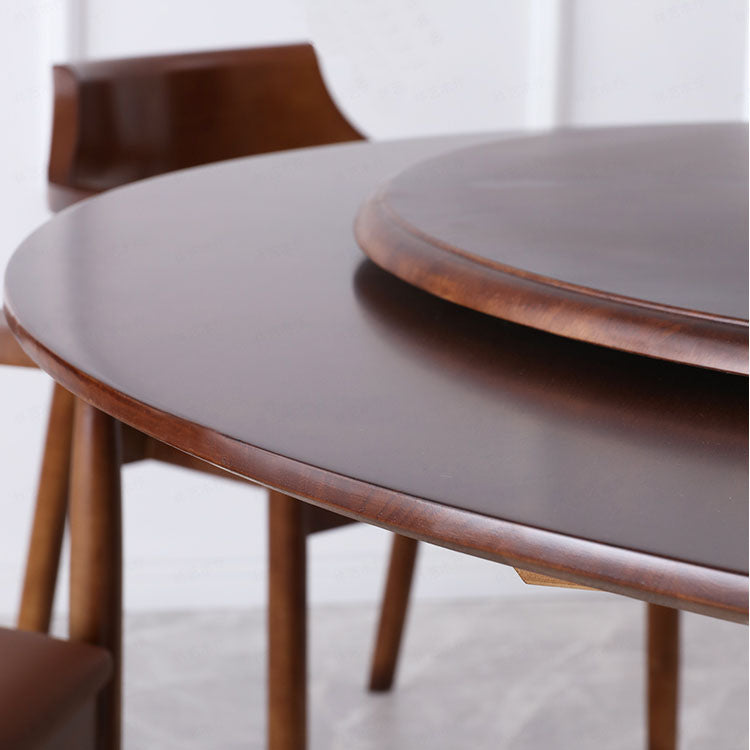 Solid Wood Pedestal Table Convertible Dining Table for Kitchen