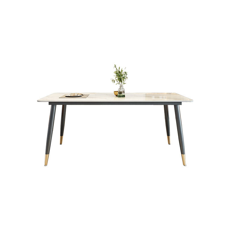 Sintered Stone Top Dining Table Metal Base Table for Dining Room