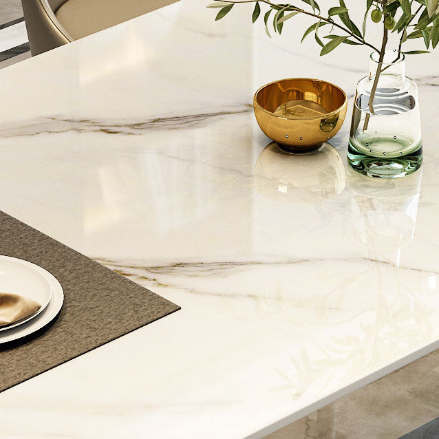 Sintered Stone Top Dining Table Metal Base Table for Dining Room