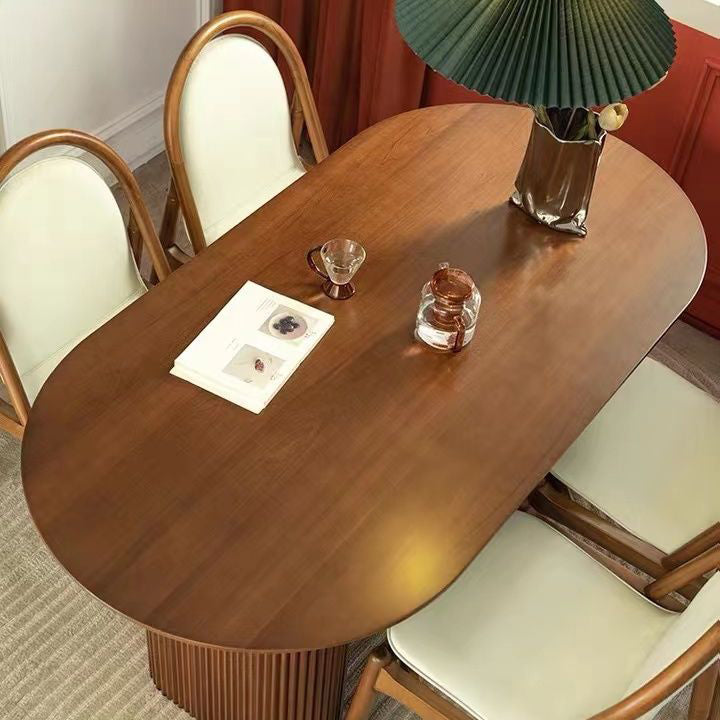 Kitchen Oval Dinner Table Dining Room Solid Wood Dining Table