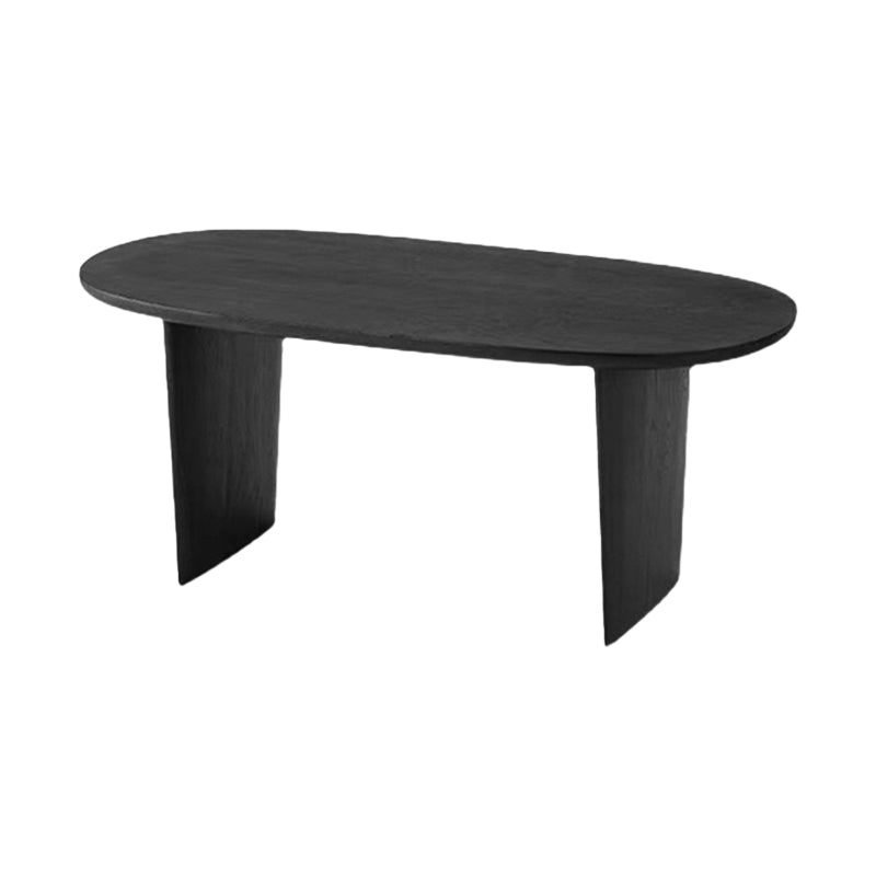 Dining Room Dinner Table Double Pedestal Wood Dining Table in Black