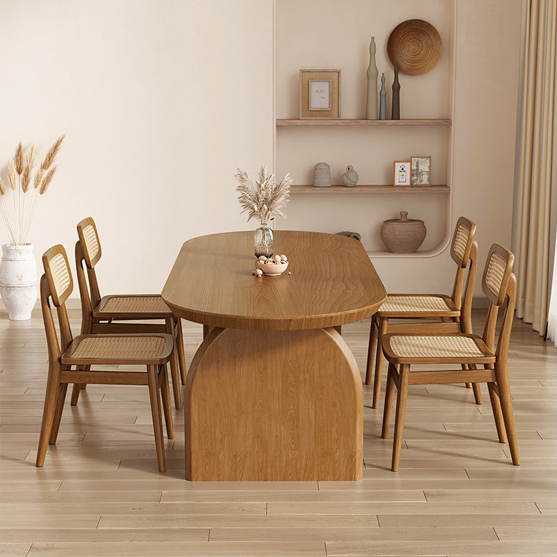 Dining Room Oval Dinner Table Kitchen Solid Wood Dining Table