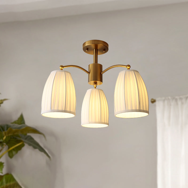 Modern Simple Ceiling Light Cylinder Shape Ceiling Lamp with Fabric Shade for Bedroom