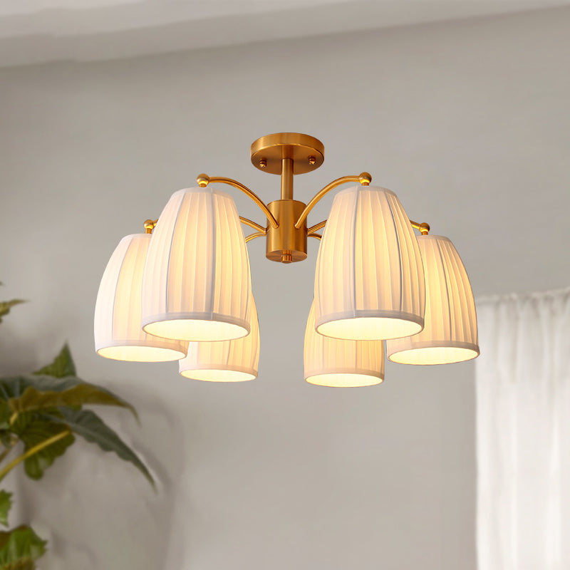 Modern Simple Ceiling Light Cylinder Shape Ceiling Lamp with Fabric Shade for Bedroom