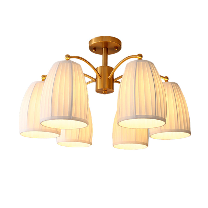 Modern Simple Ceiling Light Cylinder Shape Ceiling Lamp with Fabric Shade for Bedroom