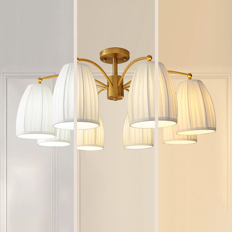 Modern Simple Ceiling Light Cylinder Shape Ceiling Lamp with Fabric Shade for Bedroom