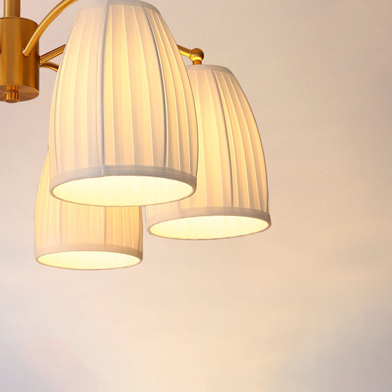 Modern Simple Ceiling Light Cylinder Shape Ceiling Lamp with Fabric Shade for Bedroom