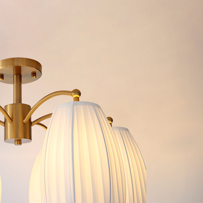 Modern Simple Ceiling Light Cylinder Shape Ceiling Lamp with Fabric Shade for Bedroom