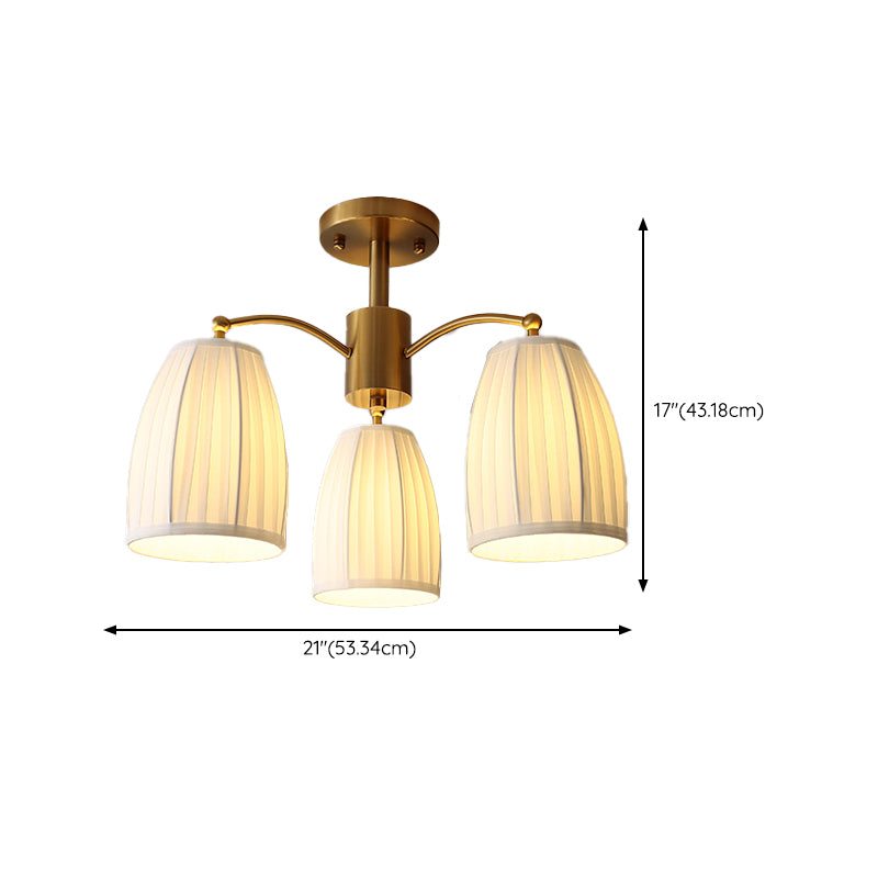Modern Simple Ceiling Light Cylinder Shape Ceiling Lamp with Fabric Shade for Bedroom