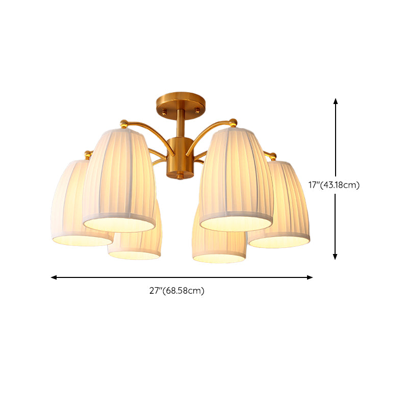 Modern Simple Ceiling Light Cylinder Shape Ceiling Lamp with Fabric Shade for Bedroom