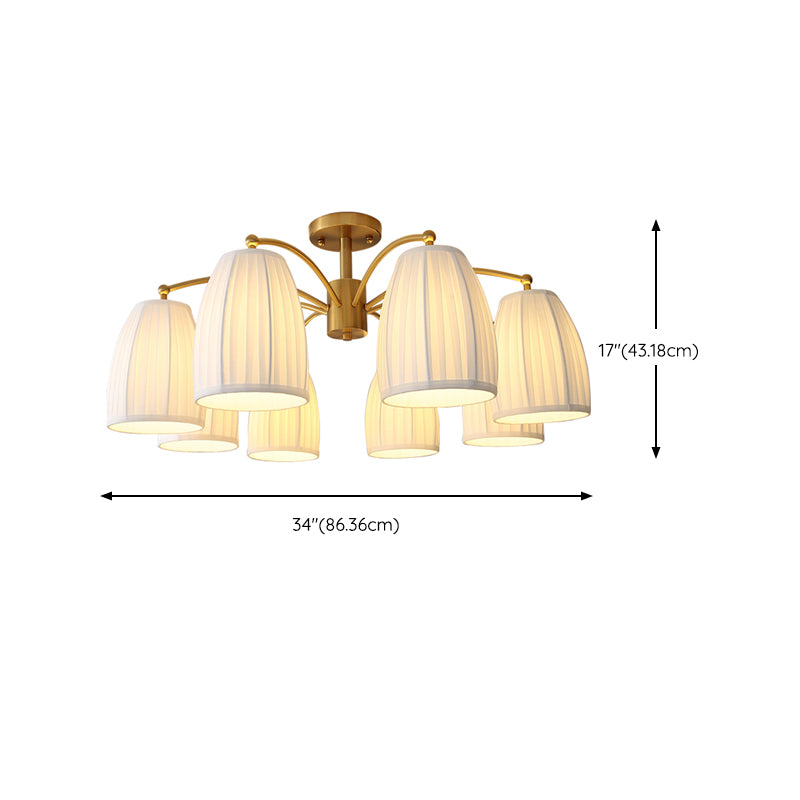 Modern Simple Ceiling Light Cylinder Shape Ceiling Lamp with Fabric Shade for Bedroom