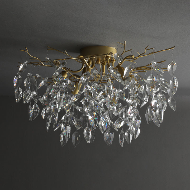 Modern Simple Crystal Ceiling Light Geometry Shape Ceiling Lamp for Bedroom