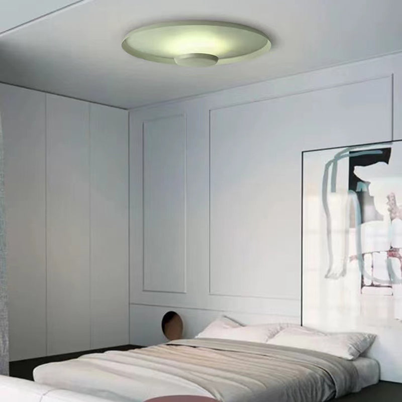 Nordic Disk Flush Mount Metal LED Ceiling Light Fixture for Bedroom