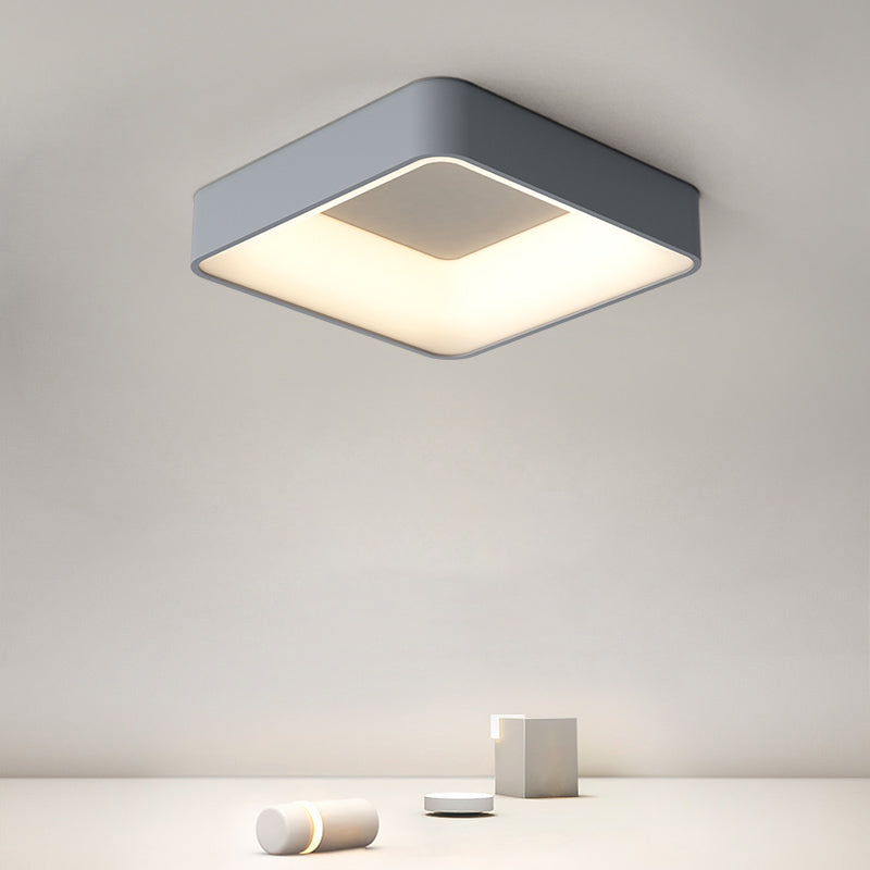 Square Ceiling Mount Light Modern LED Ceiling Light with Acrylic Shade for Bedroom