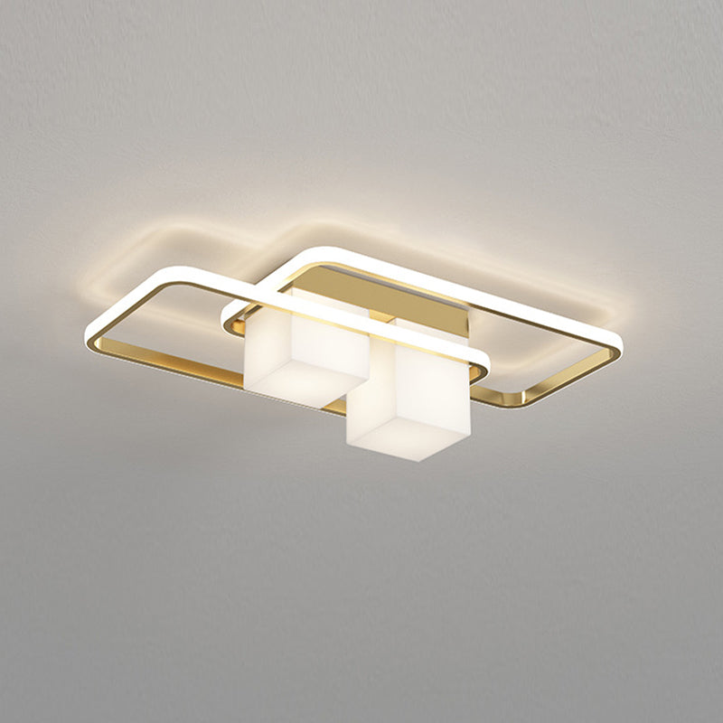 Modern Ceiling Lighting Metal and Acrylic Flush Mount Fixture for Bedroom