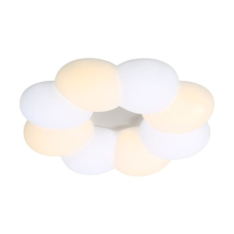 LED Ceiling Mount Light Modern Ceiling Light with Plastic Shade for Bedroom