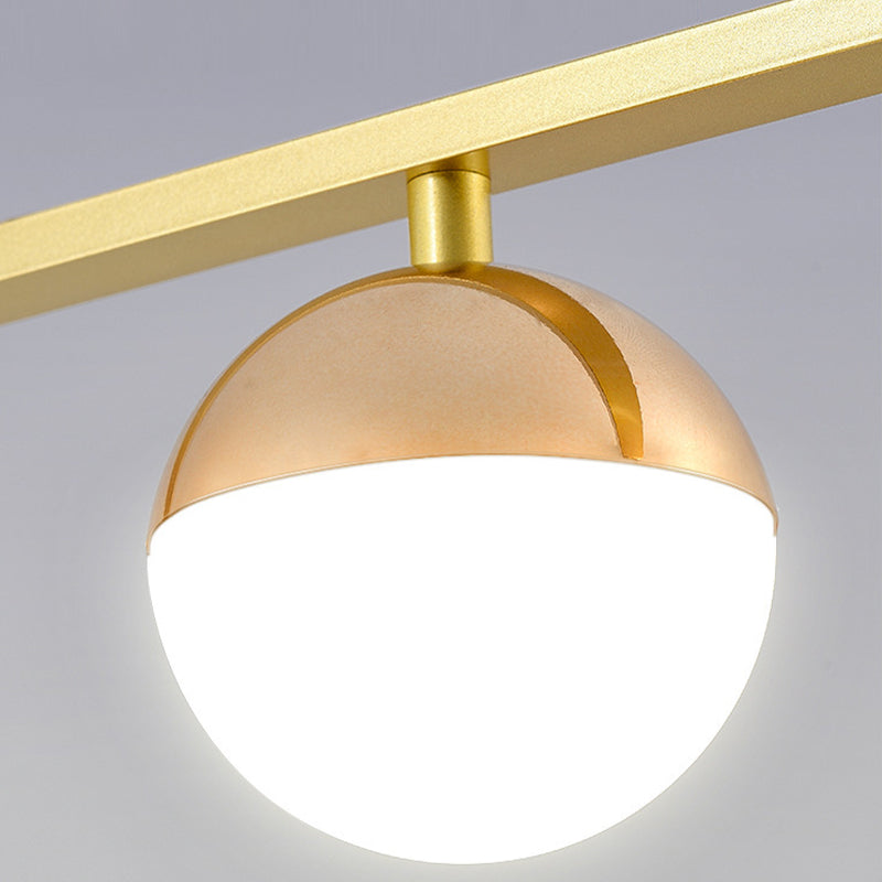 Black / Gold Contemporary Ceiling Pendant Fixture Metal and Glass Kitchen Island Light