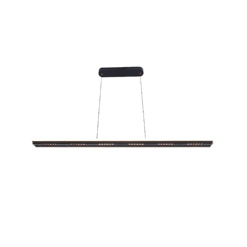 Modern LED Hanging Light Linear Metal Island Light Fixture for Dining Room