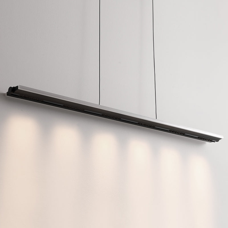 Modern LED Hanging Light Linear Metal Island Light Fixture for Dining Room