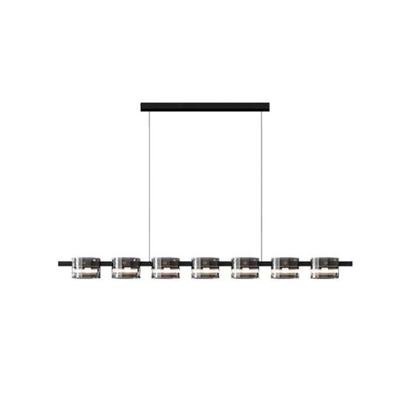 Glass 5 / 7 / 9 - Light LED Pendant Ceiling Fixture Modern Kitchen Island Light in Black