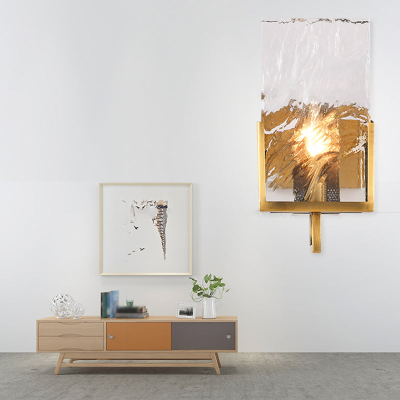 Single Modern Golden Wall Mounted Sconce Crystal Wall Light for Bedroom