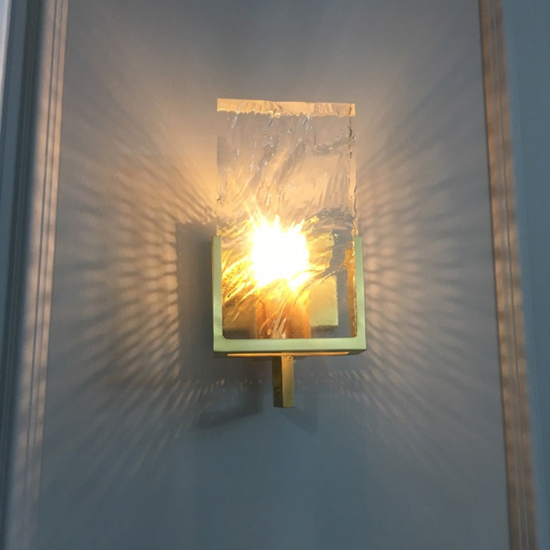 Single Modern Golden Wall Mounted Sconce Crystal Wall Light for Bedroom