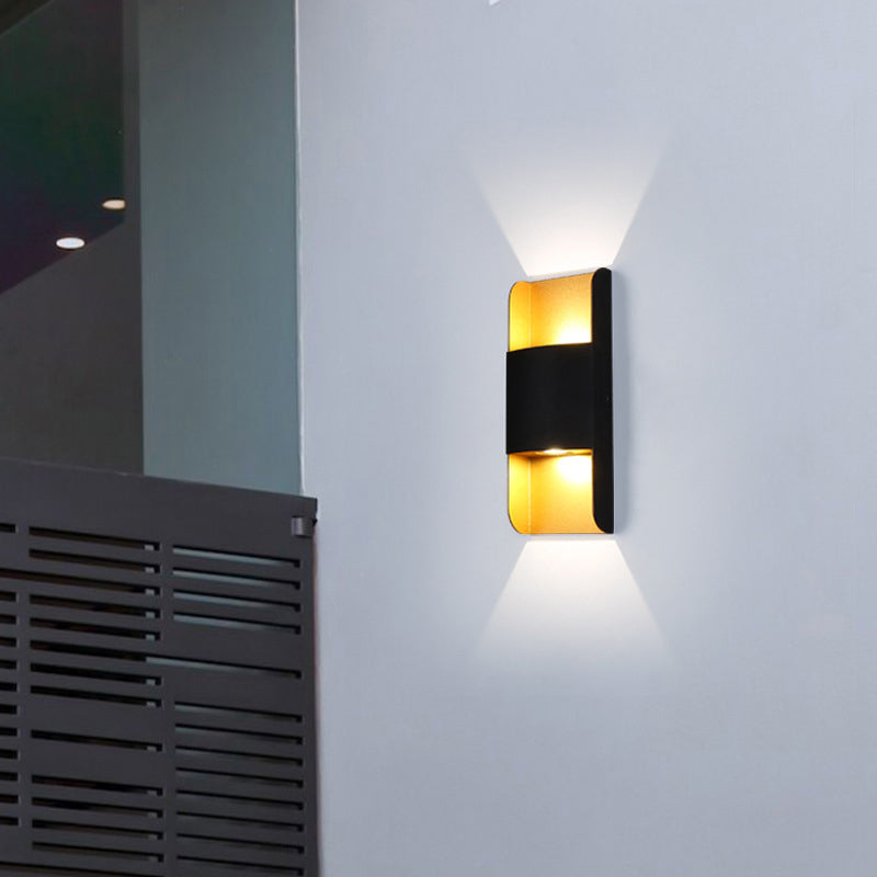 Single Black Modernism Wall Mounted Sconce Metallic Wall Light