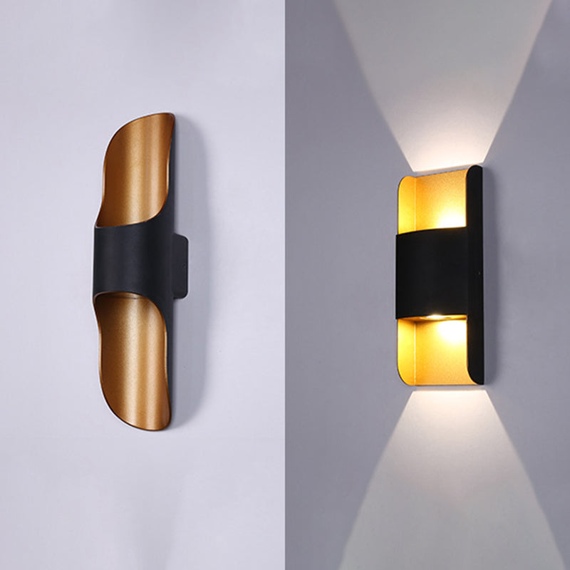 Single Black Modernism Wall Mounted Sconce Metallic Wall Light