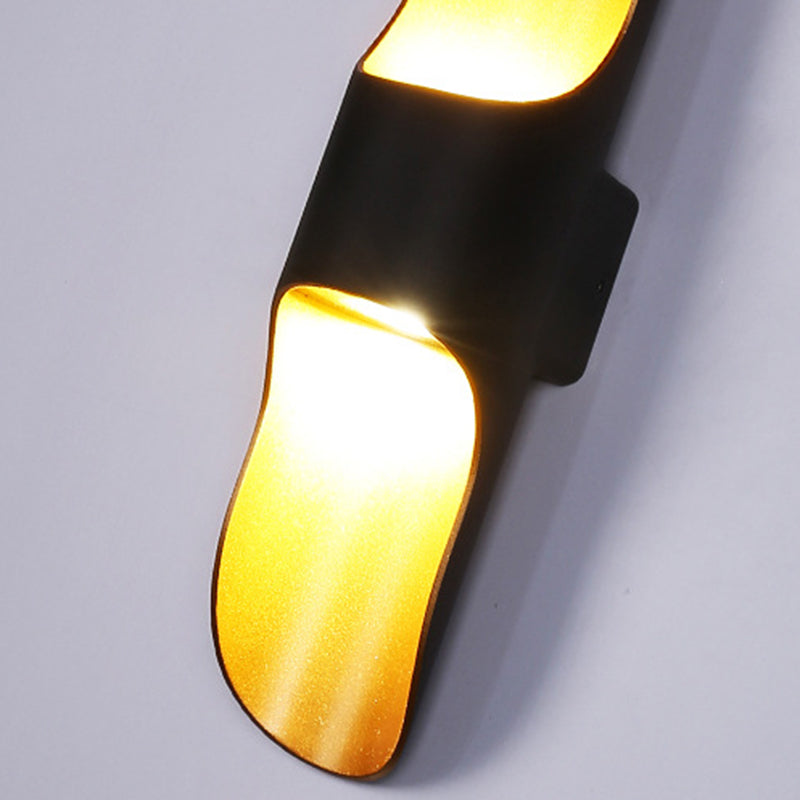 Single Black Modernism Wall Mounted Sconce Metallic Wall Light