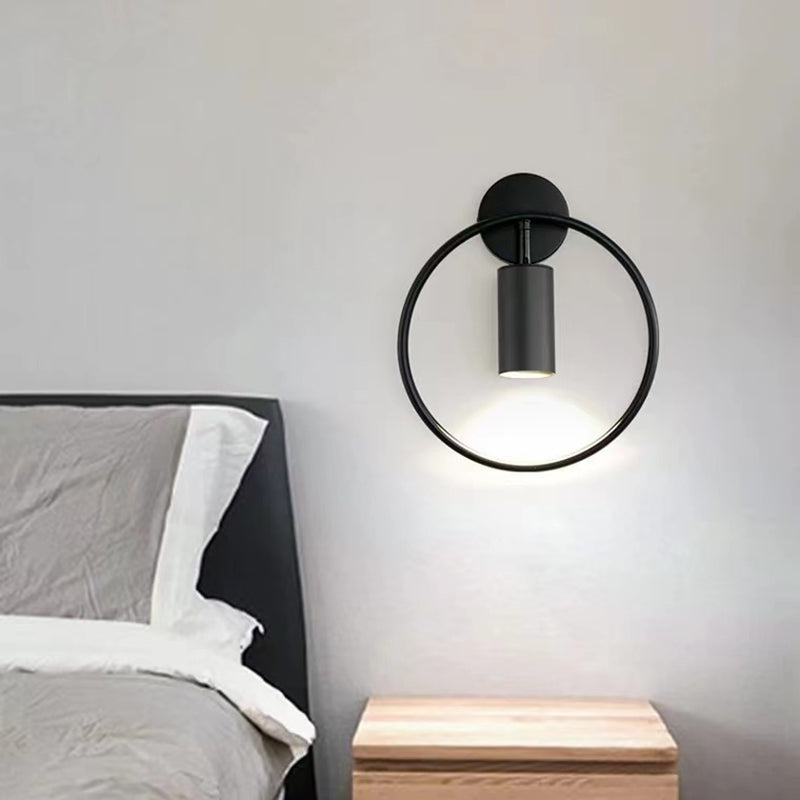 Black/Golden Single Modern Wall Mounted Sconce Metallic Wall Light