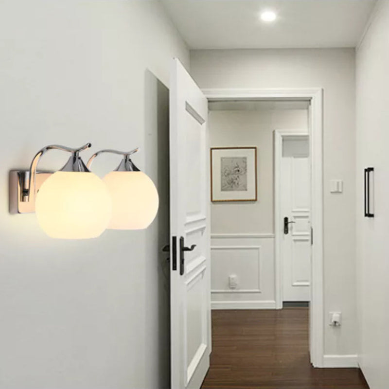 1/2-Light Modernism Wall Mounted Sconce Black/Chrome Wall Light for Foyer