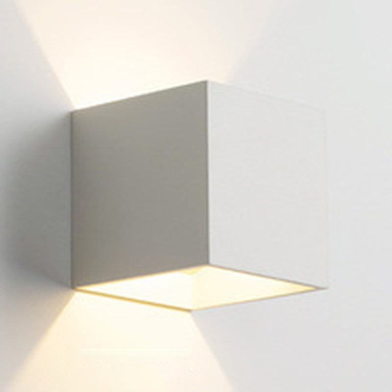 Contemporary Black/White Wall Mounted Sconce Rectangle Metal 1 Light Wall Light