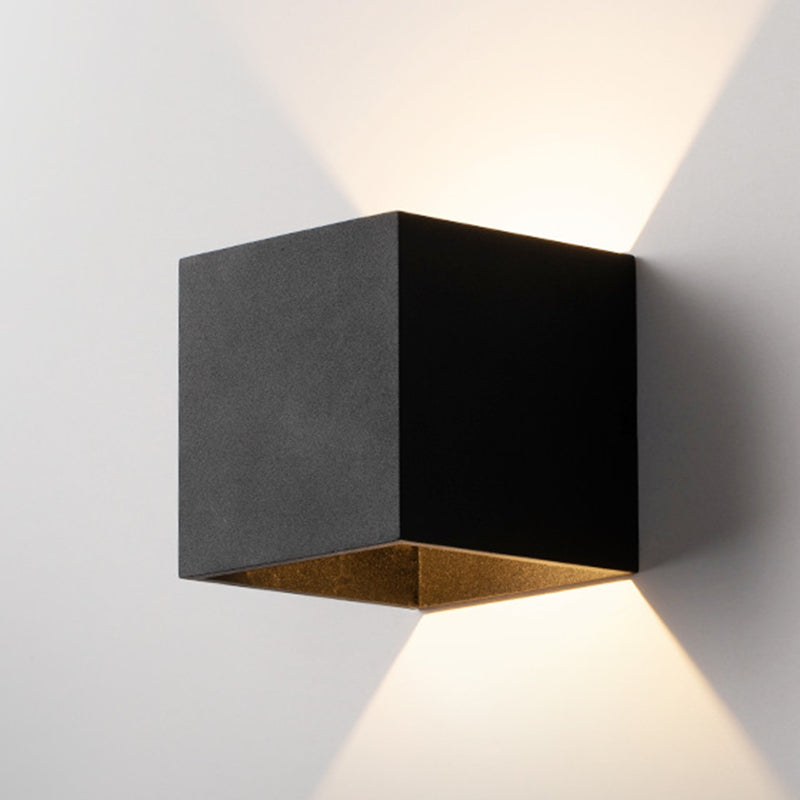 Contemporary Black/White Wall Mounted Sconce Rectangle Metal 1 Light Wall Light