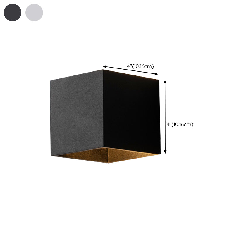 Contemporary Black/White Wall Mounted Sconce Rectangle Metal 1 Light Wall Light