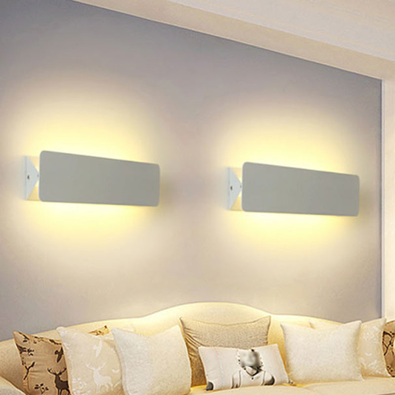 Single Contemporary White Wall Mounted Sconce Metallic Shaded Wall Light