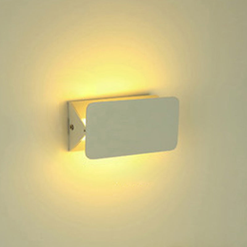 Single Contemporary White Wall Mounted Sconce Metallic Shaded Wall Light