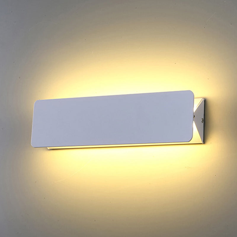 Single Contemporary White Wall Mounted Sconce Metallic Shaded Wall Light