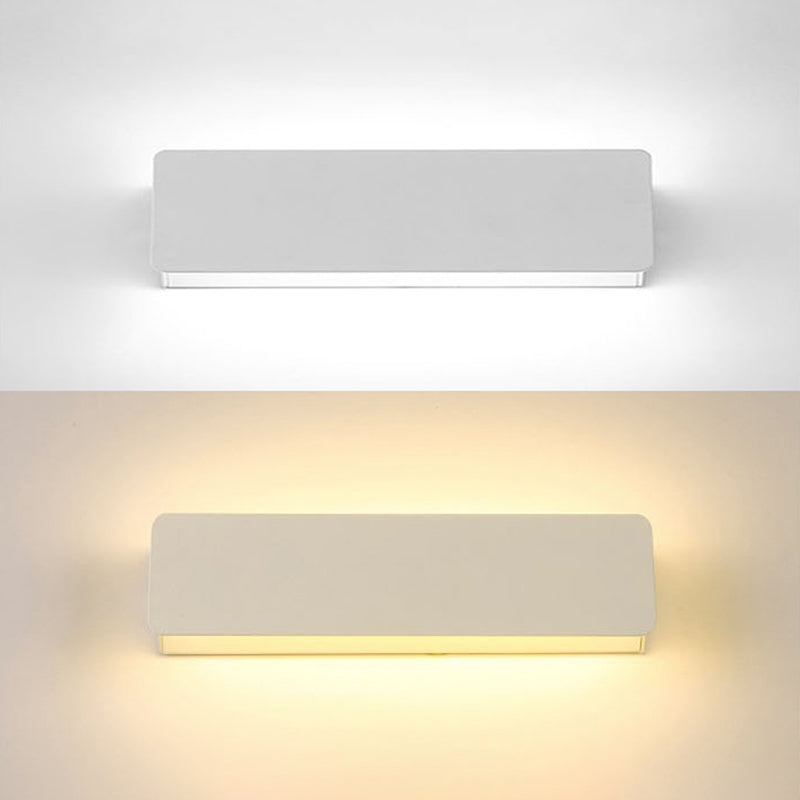 Single Contemporary White Wall Mounted Sconce Metallic Shaded Wall Light