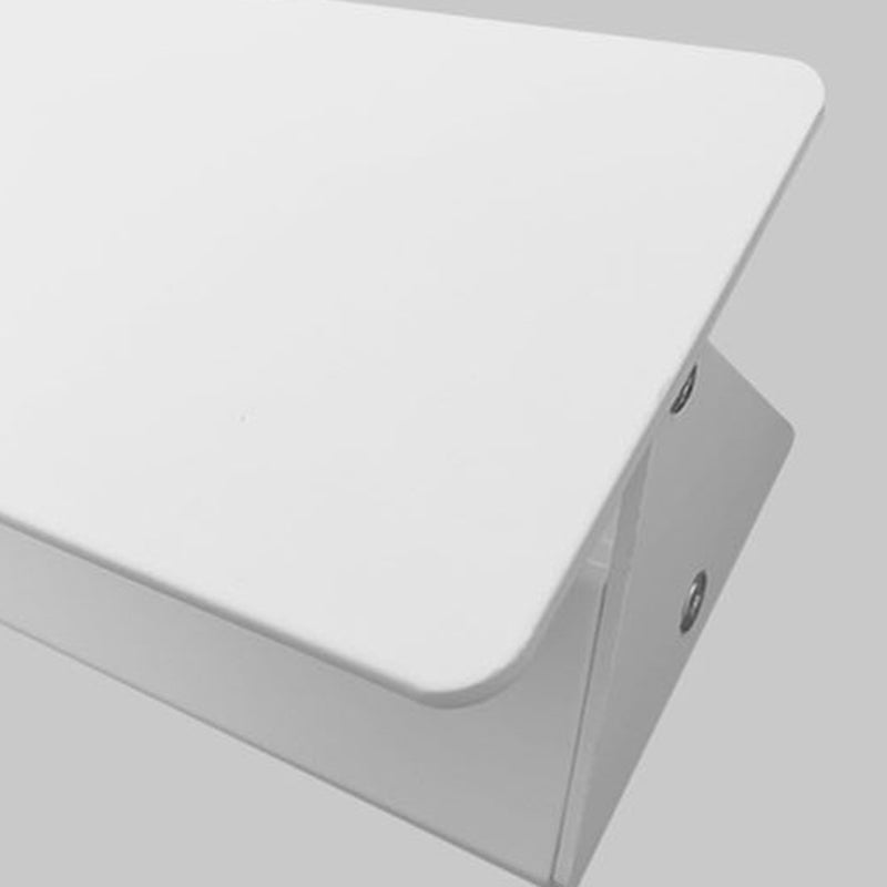 Single Contemporary White Wall Mounted Sconce Metallic Shaded Wall Light