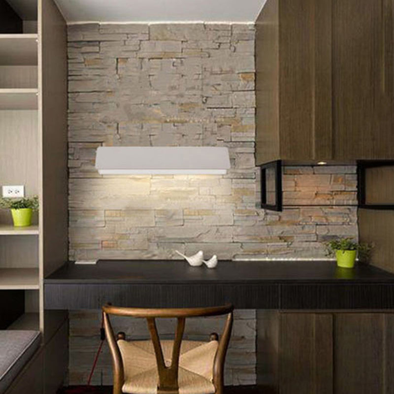 Single Contemporary White Wall Mounted Sconce Metallic Shaded Wall Light
